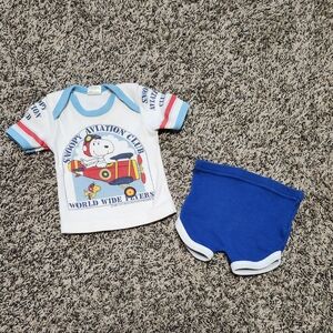 Vintage Snoopy Aviation Club Baby Outfit
